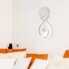 Horloge à Pendule Murale de Design Moderne Stylisé Blanc et Gris - Thèbes Viadurini