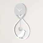 Horloge à Pendule Murale de Design Moderne Stylisé Blanc et Gris - Thèbes Viadurini