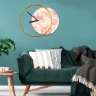 Horloge avec panneau en bois et imprimé fabriquée en Italie - Malawi Viadurini