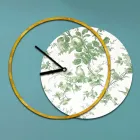 Horloge avec panneau en bois et imprimé fabriquée en Italie - Malawi Viadurini