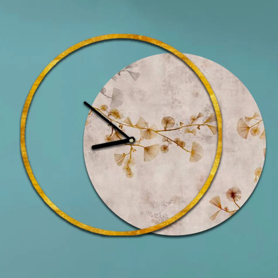 Horloge avec panneau en bois et imprimé fabriquée en Italie - Malawi Viadurini