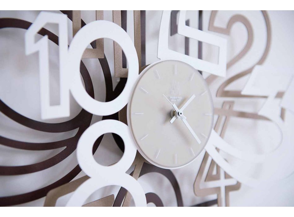 Horloge Murale Design Moderne en Fer Coloré Made in Italy - Mimmo Viadurini