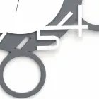 Grande horloge murale design moderne en bois blanc et gris - Chiffre Viadurini