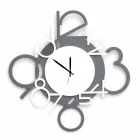Grande horloge murale design moderne en bois blanc et gris - Chiffre Viadurini