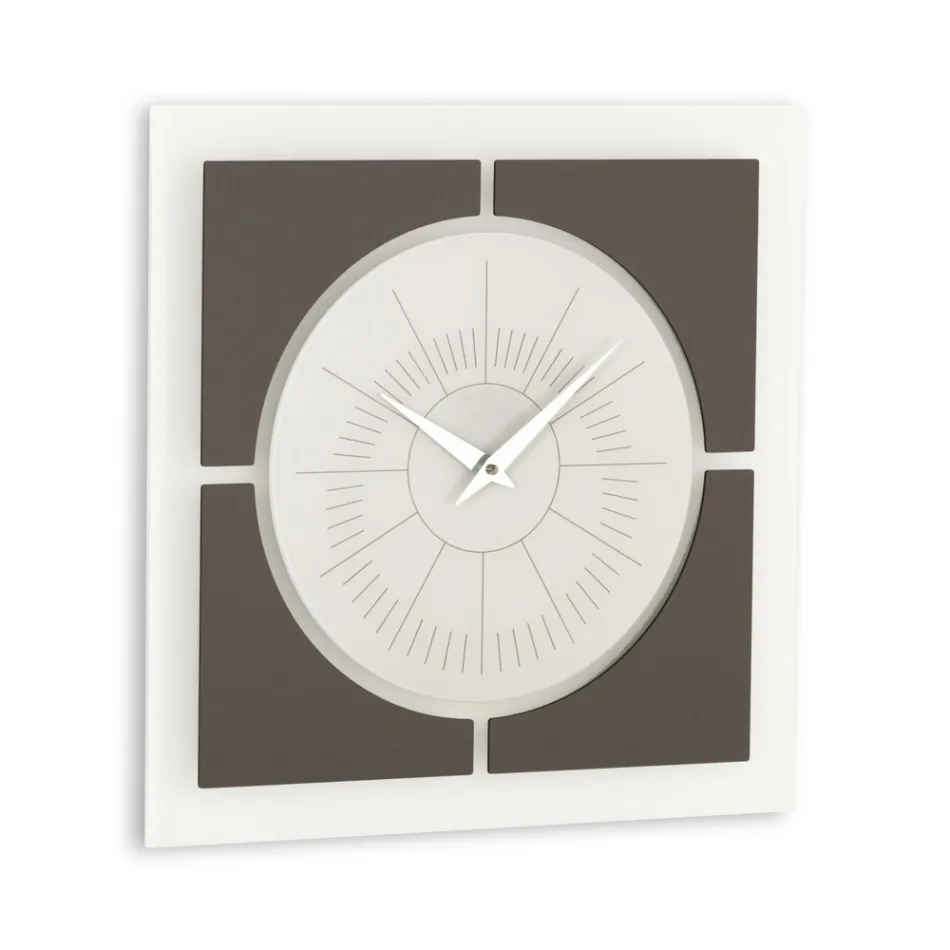 Horloge murale en méthacrylate et cadre en lin Made in Italy - Battito Viadurini