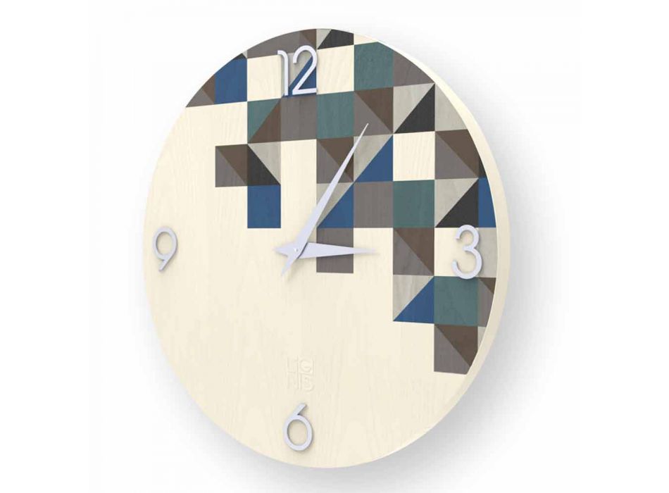 Horloge murale en bois de design Peia fabriquée en Italie Viadurini