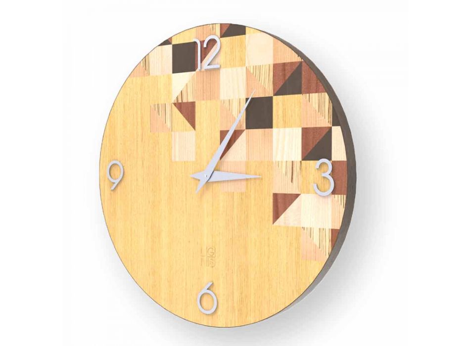Horloge murale en bois de design Peia fabriquée en Italie Viadurini