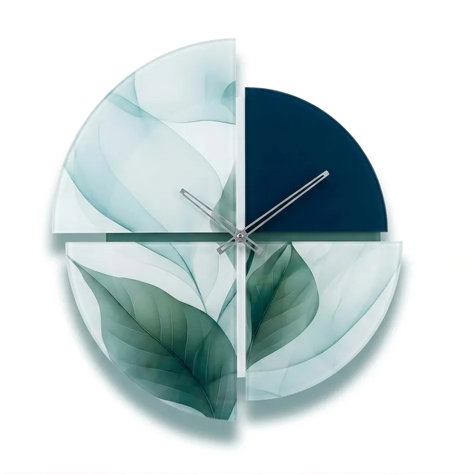 Horloge murale en méthacrylate imprimé à motifs géométriques, fabriquée en Italie - Lumea Viadurini