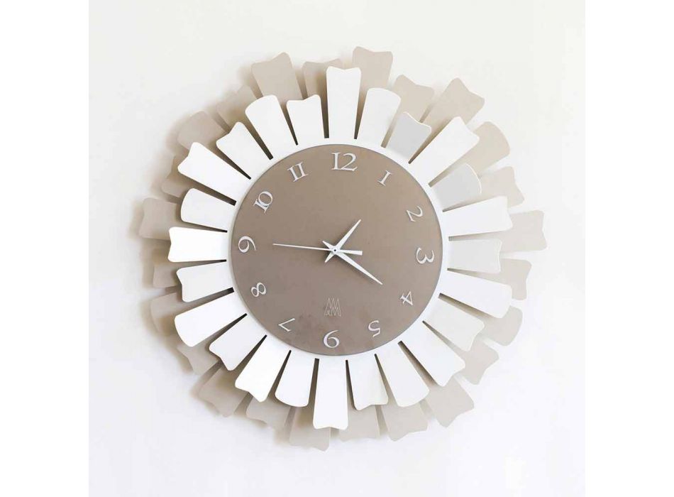 Horloge Murale Moderne Circulaire en Fer Bicolore Fabriquée en Italie - Lussuria Viadurini