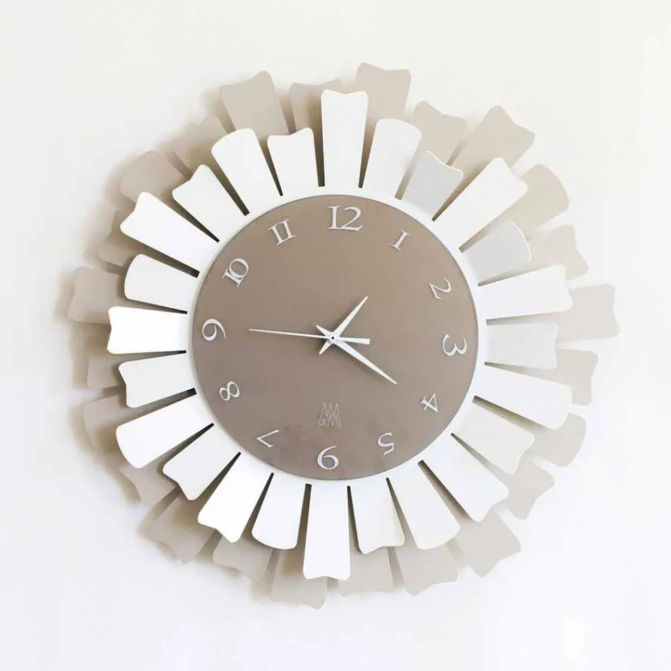 Horloge Murale Moderne Circulaire en Fer Bicolore Fabriquée en Italie - Lussuria Viadurini