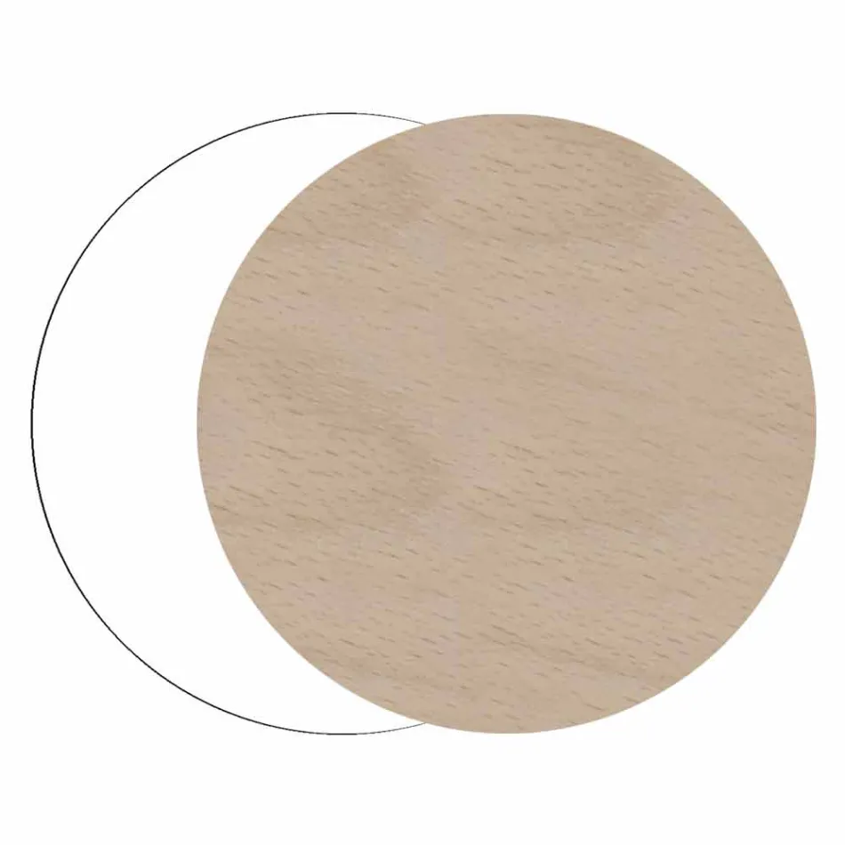 Horloge murale en bois moderne et ronde avec des décors de design saisonniers Viadurini