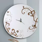 Horloge murale en bois moderne et ronde avec des décors de design saisonniers Viadurini