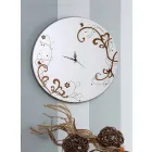 Horloge murale en bois moderne et ronde avec des décors de design saisonniers Viadurini