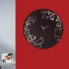 Horloge murale en bois moderne et ronde avec des décors de design saisonniers Viadurini