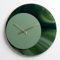 Horloge murale ronde verte de 50 cm en méthacrylate imprimé, fabriquée en Italie - Verdia