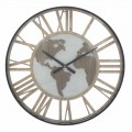 Horloge Murale Ronde Diamètre 60 cm Moderne en Fer et MDF - Arnela