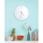 Horloge murale blanche au design classique en bois rond - Septimius Viadurini