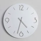 Horloge murale blanche au design classique en bois rond - Septimius Viadurini