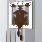 Horloge murale design moderne en bois décoré noir et blanc - Conte de fées Viadurini