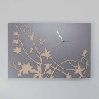 Horloge Murale Design Rectangulaire Gris Moderne en Bois Décoré - Gallium Viadurini