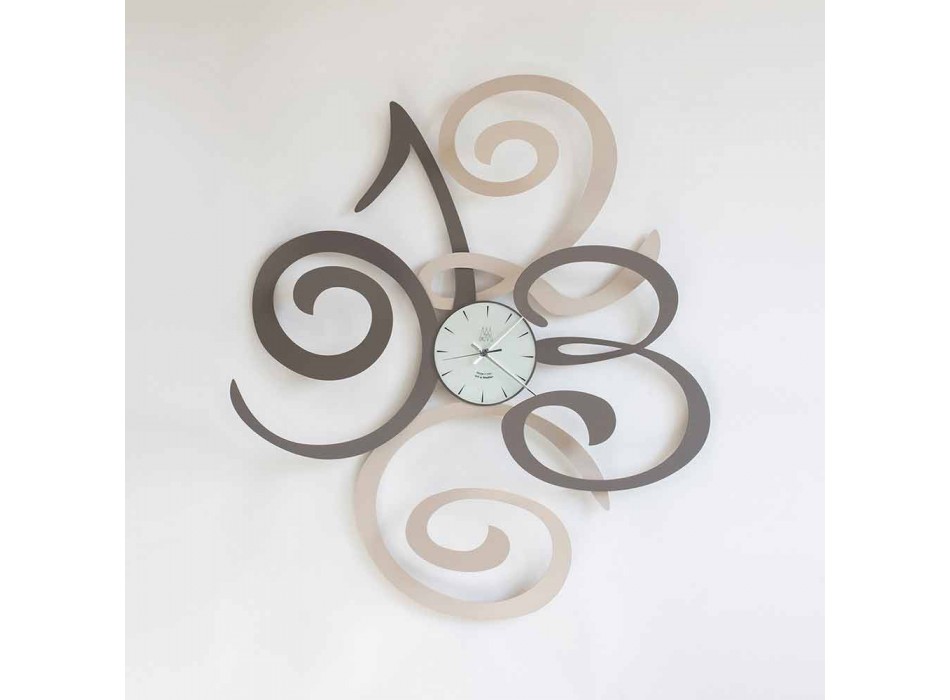 Horloge Murale Design en Fer Coloré Fabriquée en Italie - Fiordaliso Viadurini