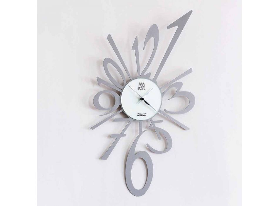 Horloge Murale Design en Fer Noir ou Aluminium Fabriquée en Italie - Oceano Viadurini