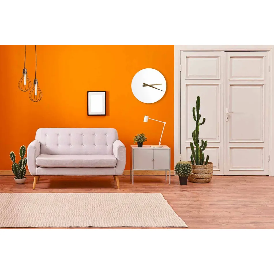 Grande horloge murale moderne colorée en bois rond - Dione Viadurini