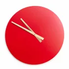 Grande horloge murale moderne colorée en bois rond - Dione Viadurini
