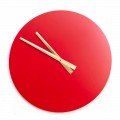 Grande horloge murale moderne colorée en bois rond - Dione