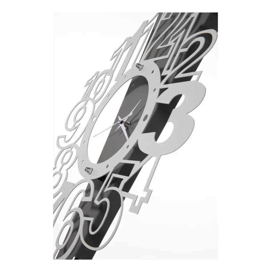 Horloge murale en fer avec point d'exclamation fabriquée en Italie - Main Viadurini