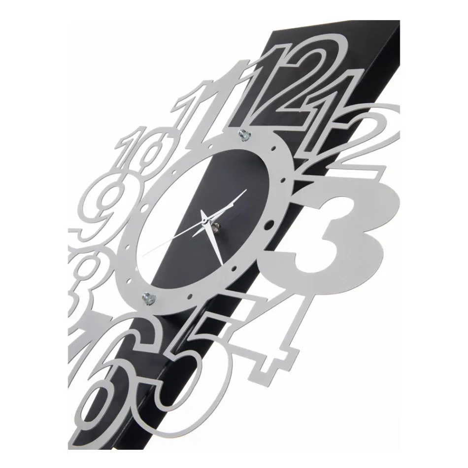 Horloge murale en fer avec point d'exclamation fabriquée en Italie - Main Viadurini