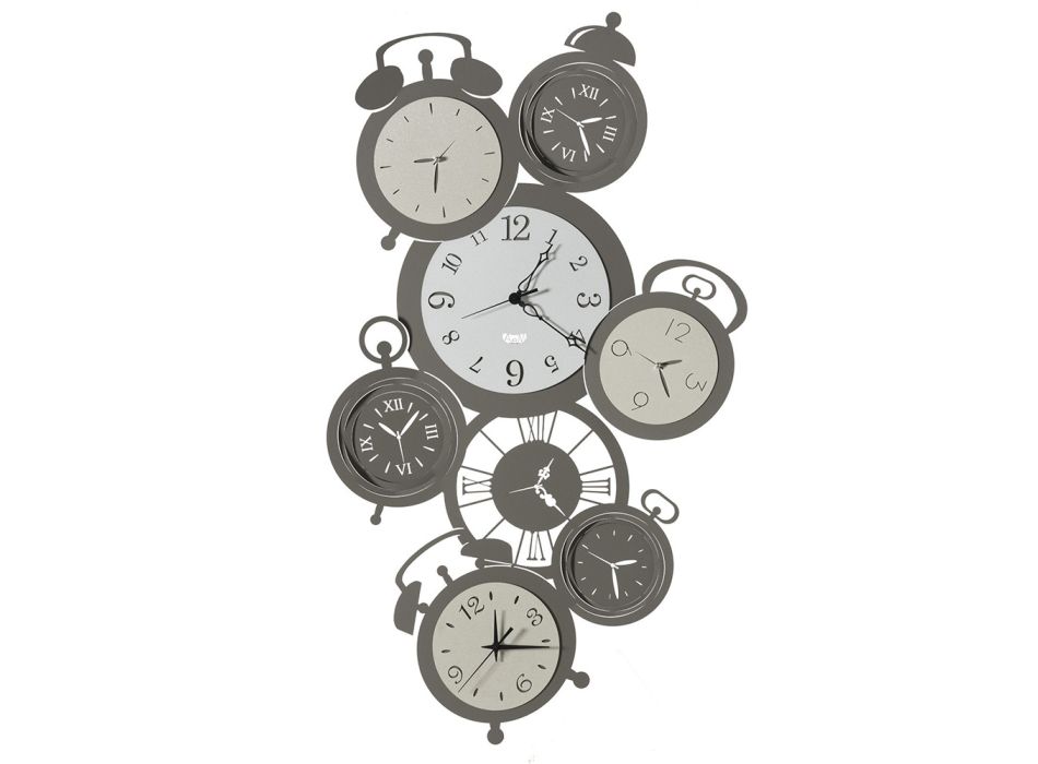 Horloge Murale Design Fer 8 Cadrans Différents Styles et Couleurs - Muvio Viadurini