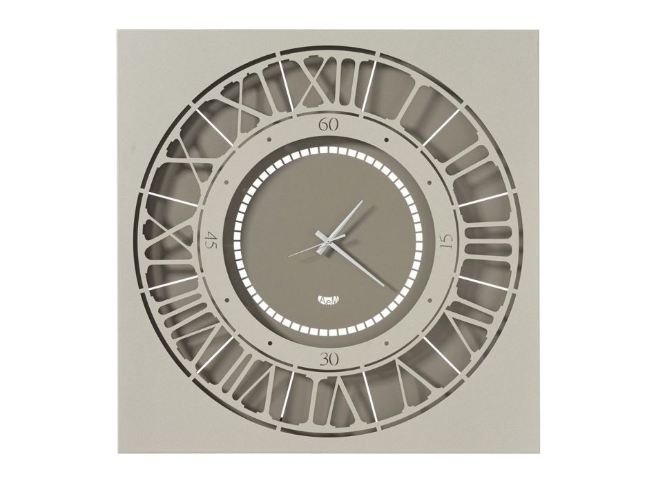 Horloge murale en fer carrée et ronde polyvalente - Sagitto Viadurini