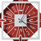 Horloge Murale en Fer Design Carré Géométrique Coloré - Eridano Viadurini