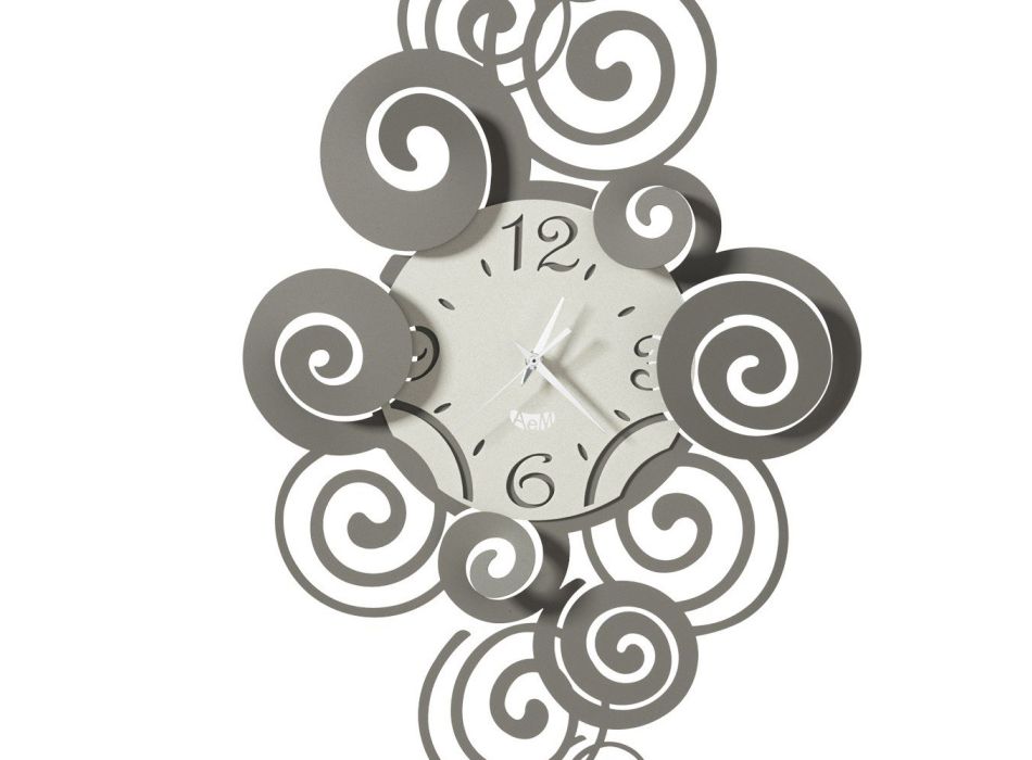 Décorations ondulantes d'horloge murale en fer de conception verticale - Alibreo Viadurini