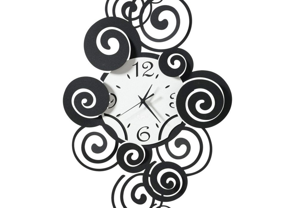 Décorations ondulantes d'horloge murale en fer de conception verticale - Alibreo Viadurini