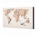 Horloge Murale en Bois avec Décoration Carte du Monde Made in Italy - Mappo