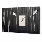 Horloge murale en bois avec décorations design en trois dimensions - Forrest Viadurini
