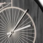 Horloge murale design ronde en bois avec décorations en 2 finitions - Byko Viadurini
