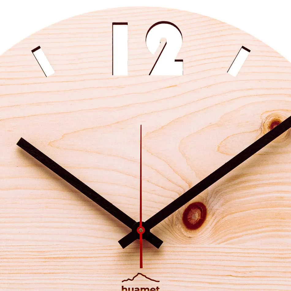 Horloge murale de design moderne en bois de pin cembrot Andrea Viadurini