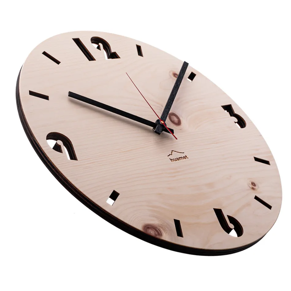 Horloge murale de design moderne en bois de pin cembrot Andrea Viadurini