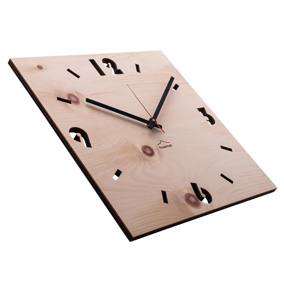 Horloge murale de design moderne en bois de pin cembrot Andrea Viadurini