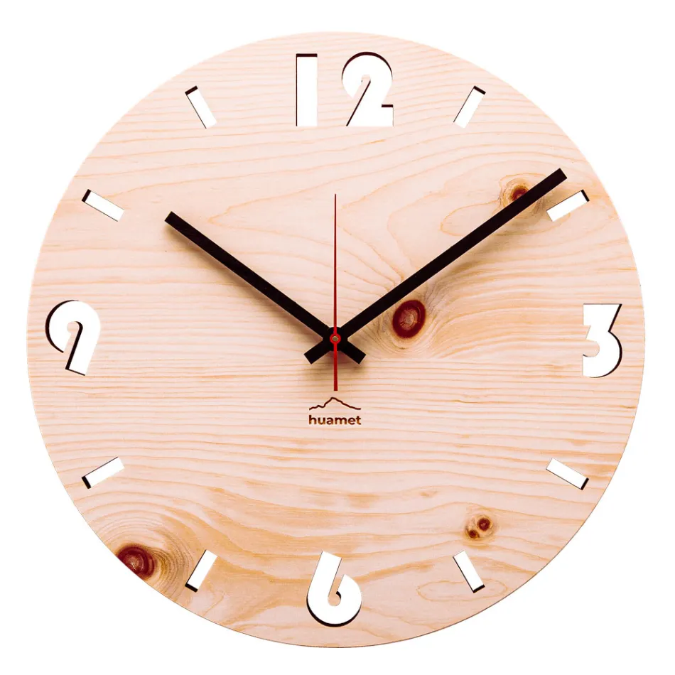 Horloge murale de design moderne en bois de pin cembrot Andrea Viadurini