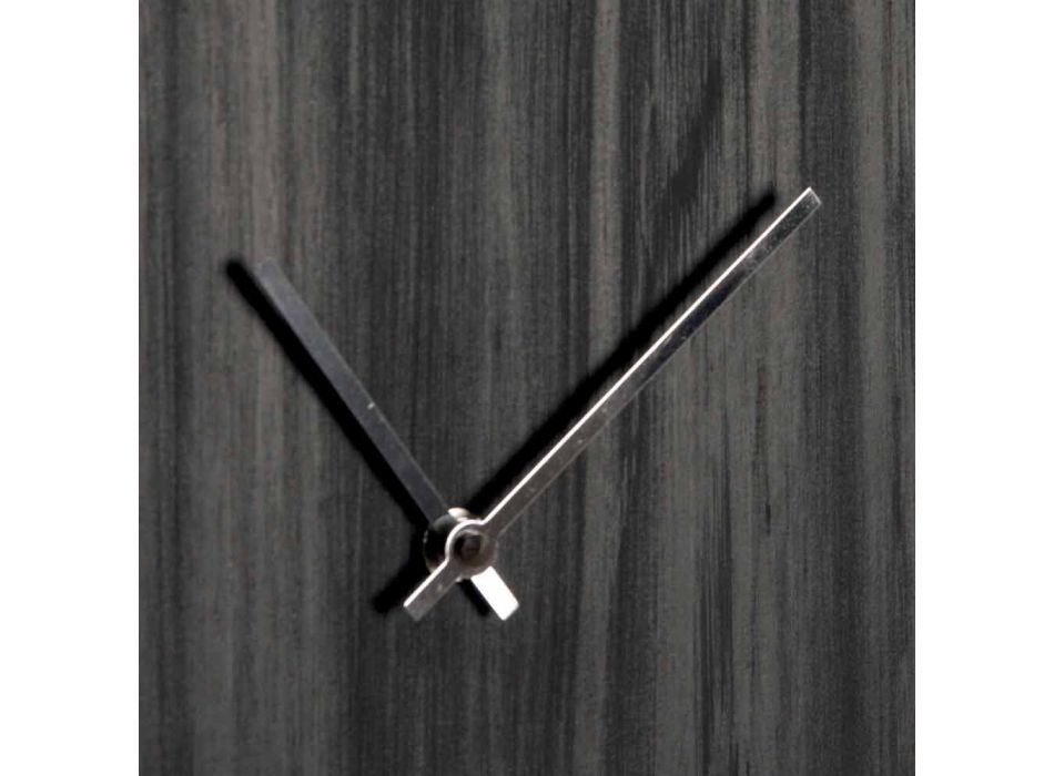 Horloge murale en bois de chêne ou tableau noir rond design gravé au laser - Kanno Viadurini