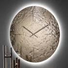 Horloge murale en verre fusionné ondulé avec aiguilles en laiton - Radia Viadurini