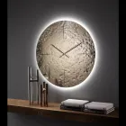 Horloge murale en verre fusionné ondulé avec aiguilles en laiton - Radia Viadurini