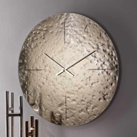 Horloge murale en verre fusionné ondulé avec aiguilles en laiton - Radia Viadurini