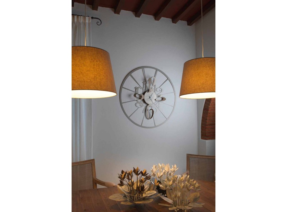 Horloge murale circulaire moderne en fer bicolore fabriquée en Italie - Calipso Viadurini