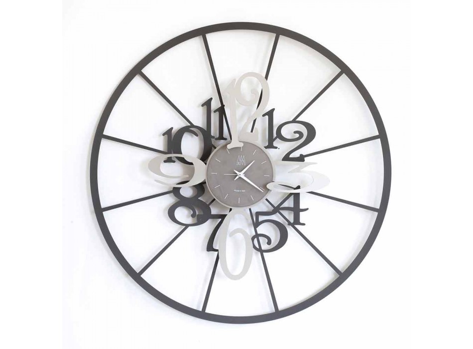 Horloge Murale Moderne Circulaire en Fer Bicolore Fabriquée en Italie - Calipso Viadurini