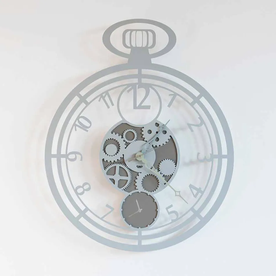 Horloge Murale Circulaire Moderne en Fer Coloré Fabriquée en Italie - Cerise Viadurini